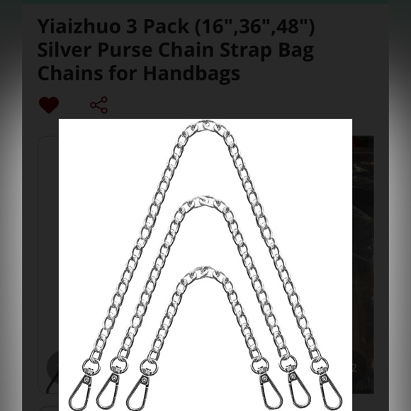Silver Purse Chain Strap Set - Picture 1 of 1